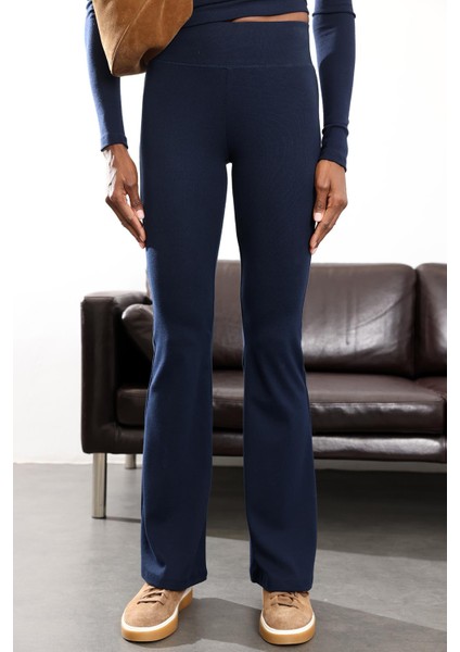 Lacivert Ispanyol Paça Tayt Pantolon 24135 fırsatları