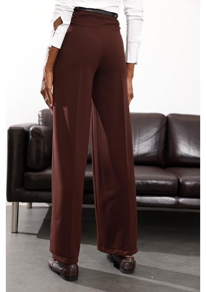 Kahverengi Kemerli Likralı Palazzo Pantolon 9150 indirimleri