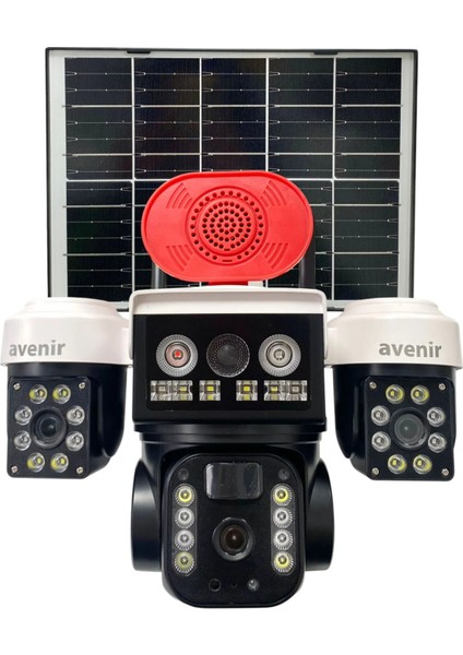 AV-S263W Beyaz 3 Kameralı 6mp Güneş Panelli Solar Wifi Ptz Kamera Krn Teknoloji fiyatları
