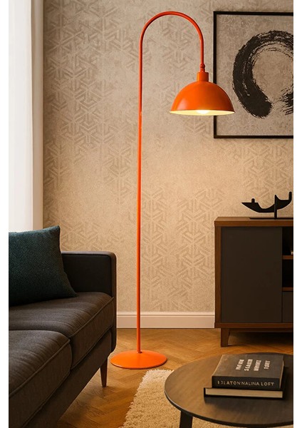 Turuncu Lambader Hareketli Başlık Modern Dekoratif Metal Oturma Odası Çalışma Odası Zemin Lambası modelleri