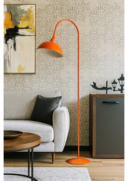 Turuncu Lambader Hareketli Başlık Modern Dekoratif Metal Oturma Odası Çalışma Odası Zemin Lambası fırsatları
