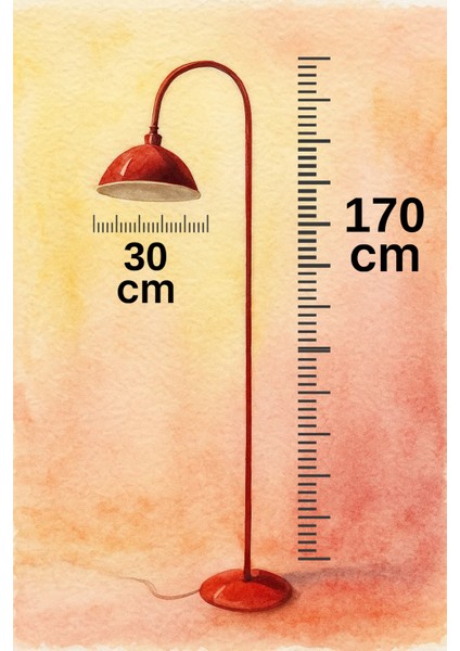 Turuncu Lambader Hareketli Başlık Modern Dekoratif Metal Oturma Odası Çalışma Odası Zemin Lambası