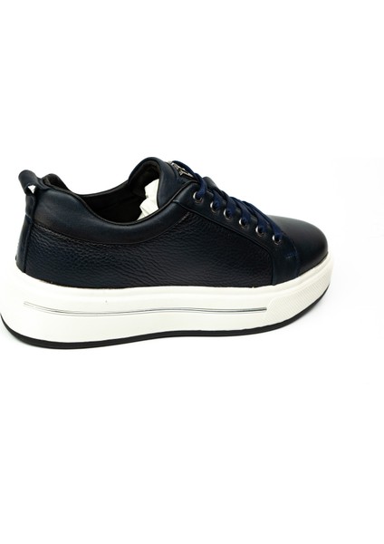 054 Lacivert Deri Erkek Sneaker Ayakkabı fırsatları
