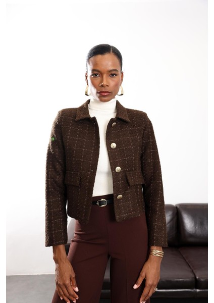 Acı Kahve Gold Düğmeli Tüvit Ceket 02014 fırsatları