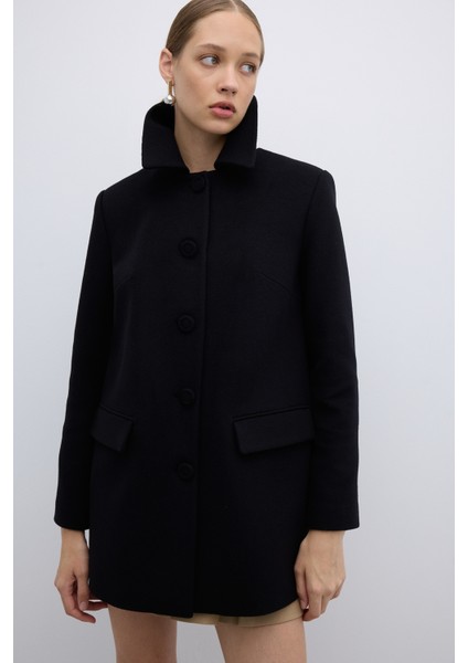 Yün ve Kaşmir Karışımlı Kaban Siyah K2619013_001 modelleri