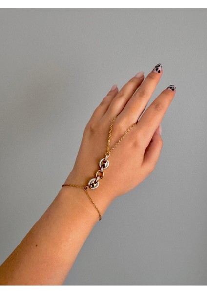 Oval Zirkon Taşlı Gold Şahmeran fiyatları