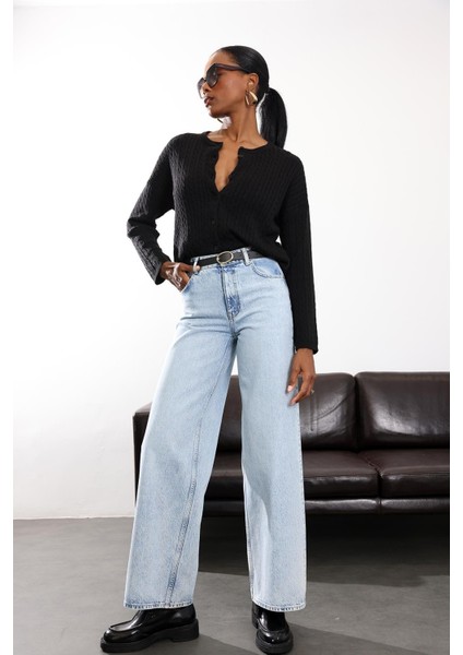 Buz Mavi Wide Leg Jean
