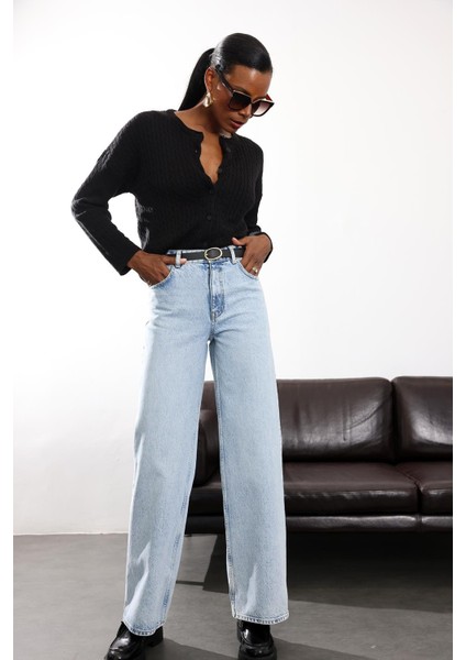 Buz Mavi Wide Leg Jean modelleri