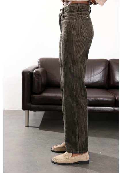 Haki Straight Kadife Pantolon indirimleri