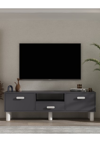 1327DROPCT-32 Tv Sehpası Antrasit-Beyaz