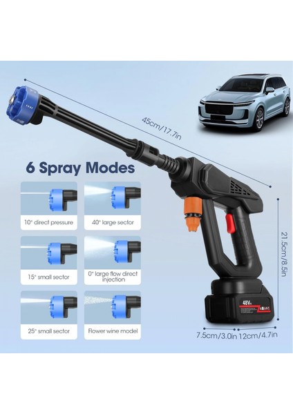 Leerfei 8108 Akülü Araba Yıkama Makinesi | 48V Li-Ion Pil | Yüksek Basınçlı Taşınabilir Temizlik Tabancası fiyatları