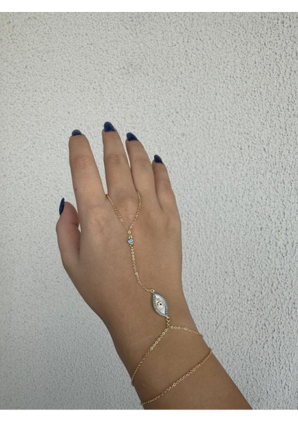 Özel Seri Gümüş Zirkon Taşlı Mineli Nazar Boncuk Detay Şahmeran