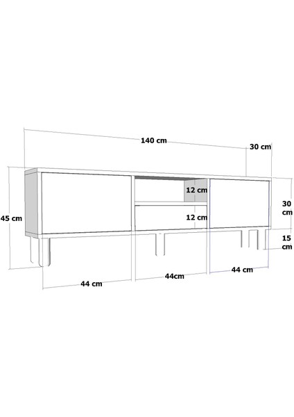 1327DROPCT-32 Tv Sehpası Antrasit-Siyah fiyatları