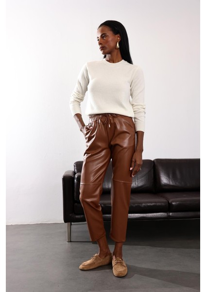 Ekru Bisiklet Yaka Kaşmir Basic Triko fiyatları