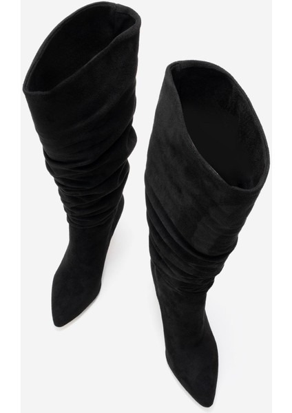 Kadın Körüklü Çizme Siyah Süet indirimleri