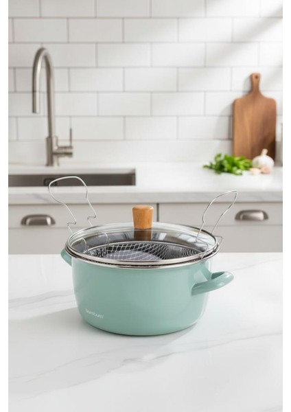 Nostalji - Kızartma Tenceresi Açık Yeşil 22 cm modelleri