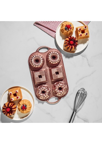 Valeria Rose Gold 6'lı Döküm Kek Kalıbı