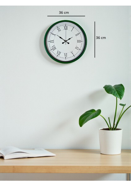 36 cm Dekoratif Yeşil Duvar Saati indirimleri