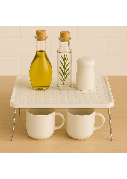 Büyük Boy Katlanabilir Tezgah Üstü ve Dolap Içi Raf Düzenleyici Organizer