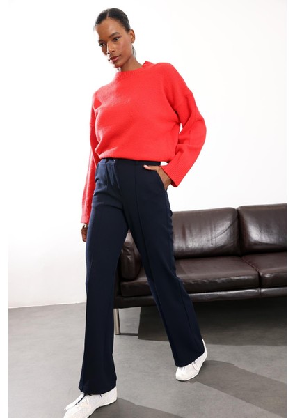 Lacivert Önü Çimalı Palazzo Pantolon 257032 modelleri