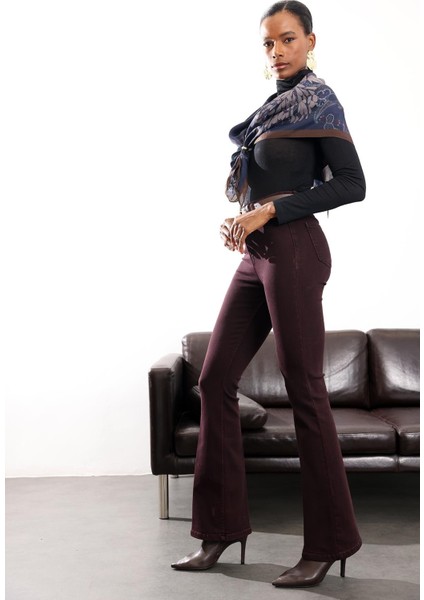 Mürdüm Full Likra Toparlayan Flare Jean 7578 modelleri