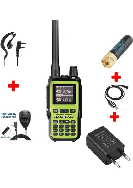 UV5R Mini El Telsizi Yeşil Full Paket