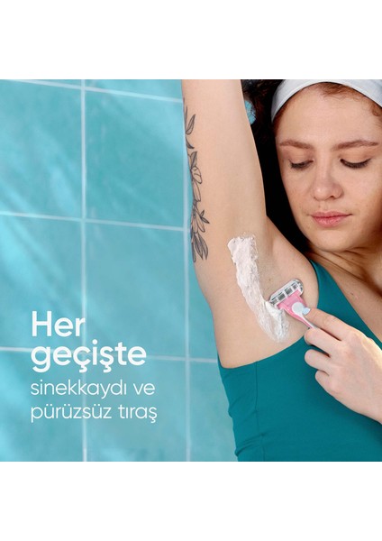 Smooth Miami Kadın Tıraş Bıçakları, 3'lü Kadın Kullan At Tıraş Bıçakları