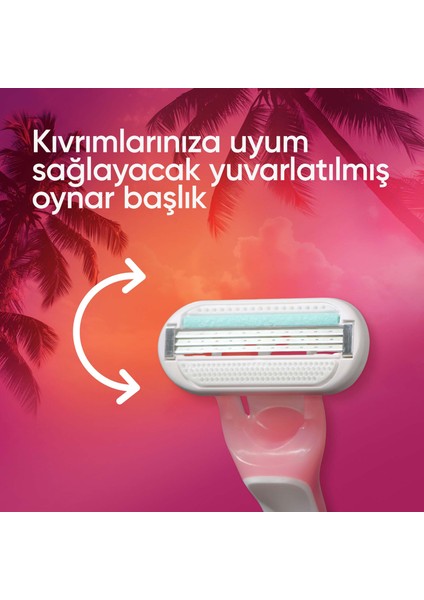Smooth Miami Kadın Tıraş Bıçakları, 3'lü Kadın Kullan At Tıraş Bıçakları