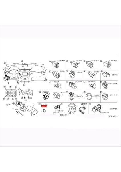 25175-4BA0A Konsolu Nissan X-Trail T32 Qashqai Için Handbrake Switch Park Düğmesi 2014-2018 969XC4EA0A (Yurt Dışından) fırsatları