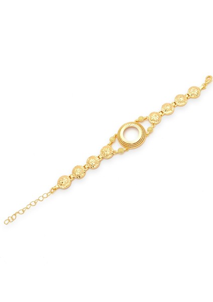 altın kaplama desenli çeyrek çerçeveli bileklik blk-1196