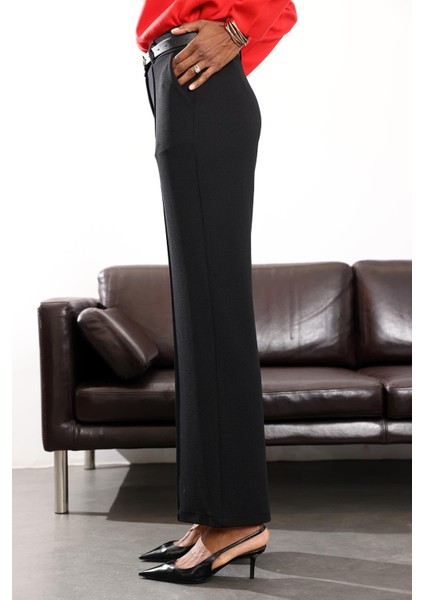 Siyah Önü Çimalı Palazzo Pantolon 257032 indirimleri