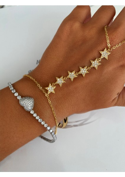 Zirkon Taşlı 6'lı Yıldız Şahmeran