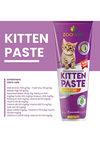 Kitten Paste Macun 100 gr 0-1 Yaş İçin Süper Lezzetli Kedi Ödülü fırsatları