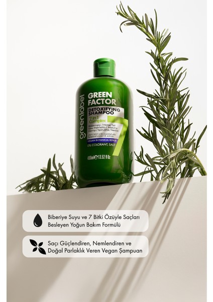 Green Factor 7 Bitkili Vegan Parabensiz Glutensiz Onarıcı ve Yoğun Bakım Detox Şampuanı 400 ML fiyatları