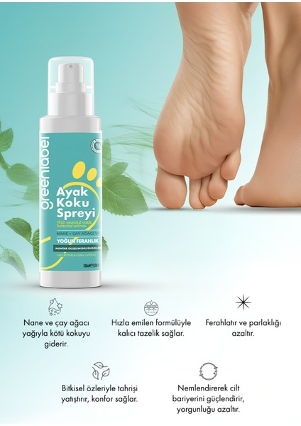 Ayak Ve Ayakkabı Koku Önleyici Koku Giderici Mantar Engelleyici Sprey Ayakkabı Deodorantı 100ml