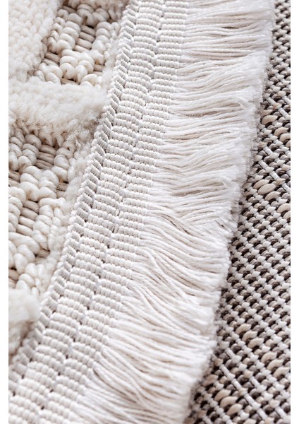 Enti Bonn 8809 Bej Daire Iskandinav Halı Salon Halısı Kesme Halı Yolluk