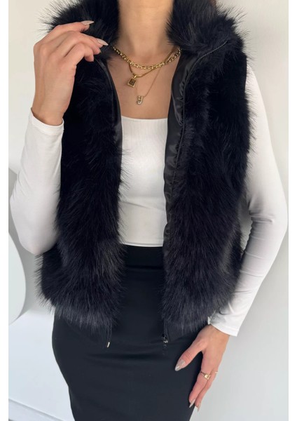 Kadın Iç Astarlı Ön Fermuarlı Peluş Yelek P-00019200 modelleri