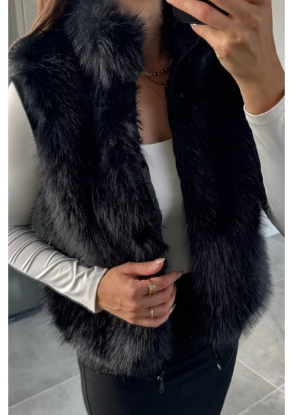 Kadın Iç Astarlı Ön Fermuarlı Peluş Yelek P-00019200 indirimleri