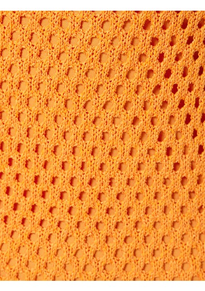 Uzun Kroşe Elbise Astarlı Fileli Kolsuz Yuvarlak U Yaka Rahat Kalıp