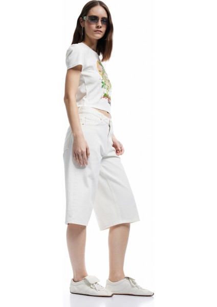 Normal Bel Pamuklu Düz Paça Denim Şort - Straight Fit Jean modelleri