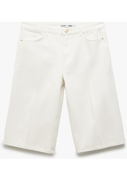 Normal Bel Pamuklu Düz Paça Denim Şort - Straight Fit Jean indirimleri