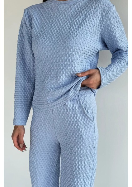 Kendinden Desenli Bluz Pantolon Ikili Takım P-00019205 modelleri