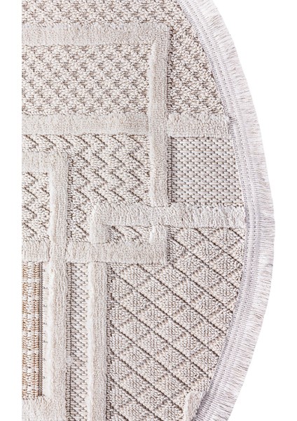 Enti Bonn 8808 Krem Daire Iskandinav Halı Salon Halısı Kesme Halı Yolluk indirimleri