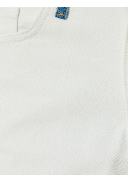 Renk Bloklu Mini Kot Şort