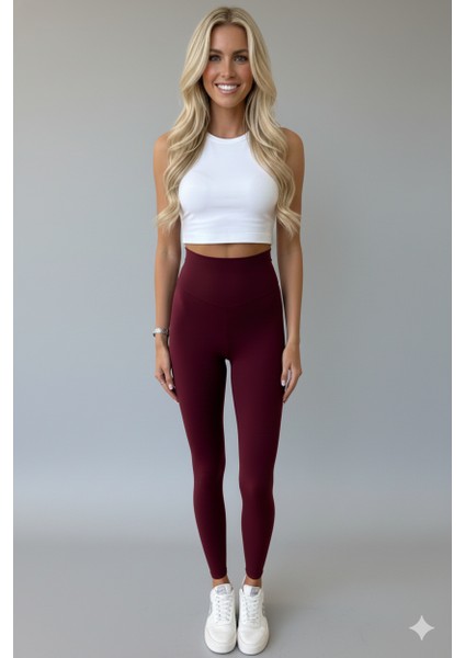 Kadın Yüksek Bel Modal Bordo Sporcu Taytı | Içi Miflonlu – Comfortlux Kumaş fiyatları