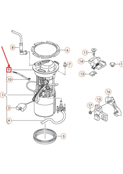 8R0919679C Petrol Filtre Yakıt Filtre Yakıt Pompası Audi Için Otomatik Parçalar Q5 8R0919051E (Yurt Dışından) fırsatları
