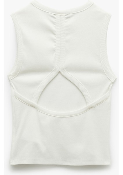 Pamuklu Bisiklet Yaka Arkası Pencere Detaylı Atlet fırsatları