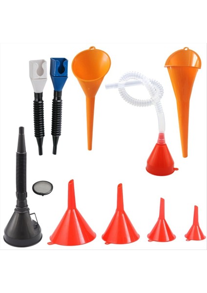 10 Adet Otomotiv Hunileri Seti Plastik Uzun Boyunlu Yağ Hunileri Snap Huni Dik Açı Huniwide Ağız Yakıt Hunileri (Yurt Dışından)