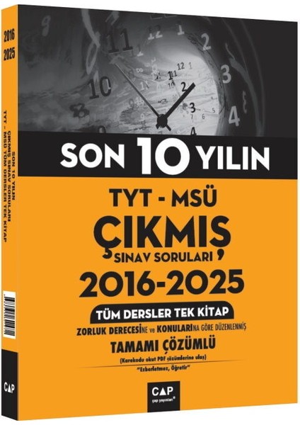 Çap Yayınları Tyt Msü Son 10 Yılın Çıkmış Soruları 2016 2025