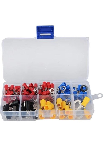 Hatfon 102 Adet Kablo Pabuç Terminal Seti Izoleli Halka Tip 10 Çeşit Şeffaf Çantada fiyatları